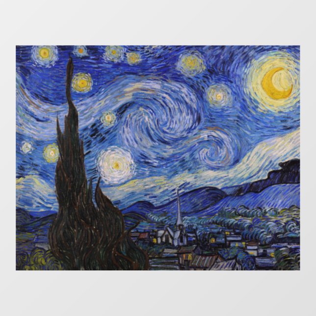 Vincent Van Gogh - The Starry night Fensteraufkleber (Blatt)
