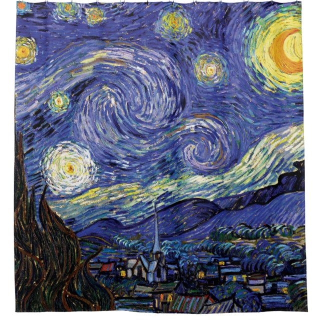 Vincent Van Gogh - The Starry Night Fine Art Duschvorhang (Vorderseite)