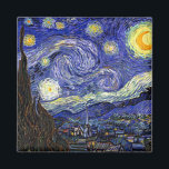 Vincent Van Gogh - The Starry Night Fine Art Magnet<br><div class="desc">Vincent Van Gogh's The Starry Night. Das Öl auf Leinwand aus dem Jahr 1889, die Starry Night wurde gemalt, während Van Gogh im Asyl in Saint-Remy, Frankreich, und gilt als eines seiner besten Meisterwerke. Obwohl es sich um eine Nachtszene handelt, wurde es tagsüber bemalt und repräsentiert den Ausblick aus dem...</div>