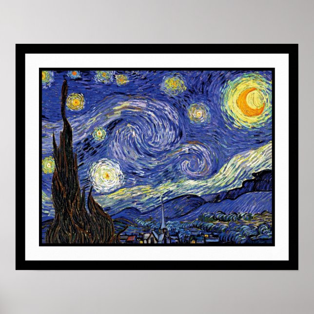 Vincent Van Gogh - The Starry Night Fine Art Poster (Vorne)
