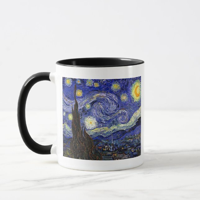 Vincent Van Gogh - The Starry Night Fine Art Tasse (Links)