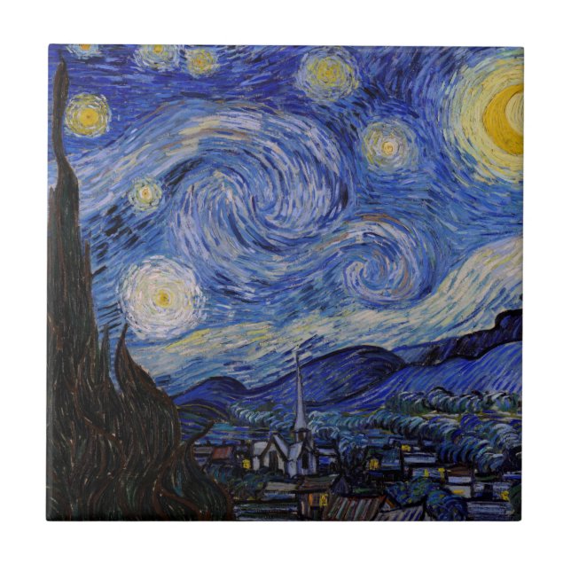 Vincent Van Gogh - The Starry night Fliese (Vorderseite)