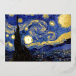 Vincent Van Gogh - The Starry night Folien Feiertagskarte<br><div class="desc">The Starry Night / La nuit etoilee - Vincent van Gogh,  1889</div>