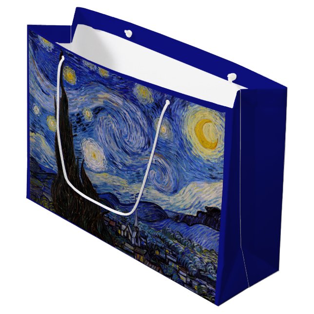 Vincent Van Gogh - The Starry night Große Geschenktüte (Vorderseite Schrägansicht)