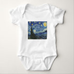 Vincent van Gogh | The Starry Night, Juni 1889 Baby Strampler<br><div class="desc">VAN GOGH->Post-Impressionist, stars, star, nocturne, landschaft, kirchlicher spire, mond, mondlicht, sky, kosmisch, St, Remy, Provence, französisch, Saint-Remy, Post-Impressionismus, iconic\\The Starry Night,  Juni 1889 (Öl auf Leinwand),  Gogh,  Vincent van 1853-90) / Museum of Modern Art,  New York,  USA / The Bridgeman Art Library | Bildauflistungsnummer: XOS702746</div>