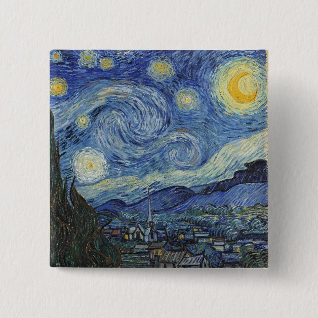 Vincent van Gogh| The Starry Night, Juni 1889 Button (Vorderseite)