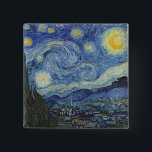 Vincent van Gogh| The Starry Night, Juni 1889 Button<br><div class="desc">The Starry Night,  June 1889 (oil on Leinwand),  Gogh,  Vincent van (1853-90) / Museum of Modern Art,  New York,  USA / The Bridgeman Art Library| Bildauflistungsnummer: XOS702746</div>