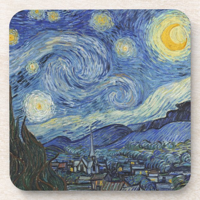 Vincent van Gogh| The Starry Night, Juni 1889 Getränkeuntersetzer (Vorderseite)