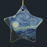 Vincent van Gogh| The Starry Night, Juni 1889 Keramik Ornament<br><div class="desc">VAN GOGH->Post-Impressionist, Sterne, Sterne, Nocturne, Landschaft, Kirchenspire, Mond, Mondlicht, Baum, Himmel, Kosmische, St, Remy, Provence, Französisch, Saint-Remy, Post-Impressionismus, iconic\\The Starry Night,  Juni 1889 (Öl auf Leinwand),  Gogh,  Vincent van 1853-90) / Museum of Modern Art,  New York,  USA / The Bridgeman Art Library| Bildauflistungsnummer: XOS702746</div>