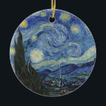 Vincent van Gogh| The Starry Night, Juni 1889 Keramikornament<br><div class="desc">VAN GOGH->Post-Impressionist, Sterne, Sterne, Nocturne, Landschaft, Kirchenspire, Mond, Mondlicht, Baum, Himmel, Kosmische, St, Remy, Provence, Französisch, Saint-Remy, Post-Impressionismus, iconic\\The Starry Night,  Juni 1889 (Öl auf Leinwand),  Gogh,  Vincent van 1853-90) / Museum of Modern Art,  New York,  USA / The Bridgeman Art Library| Bildauflistungsnummer: XOS702746</div>