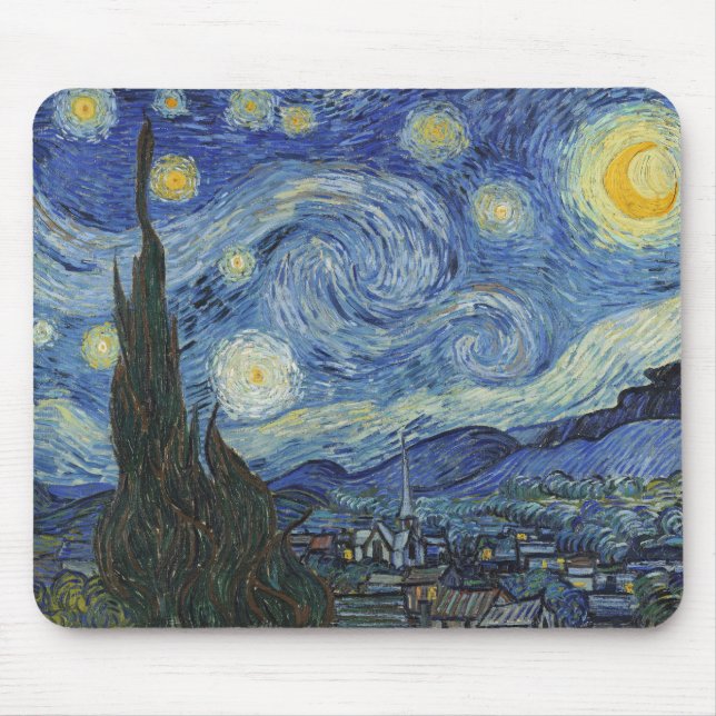 Vincent van Gogh | The Starry Night, Juni 1889 Mousepad (Vorne)