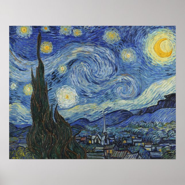 Vincent van Gogh | The Starry Night, Juni 1889 Poster (Vorne)