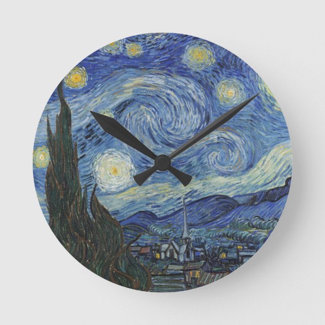 Vincent van Gogh| The Starry Night, Juni 1889 Runde Wanduhr (Vorderseite)