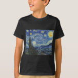 Vincent van Gogh | The Starry Night, Juni 1889 T-Shirt<br><div class="desc">VAN GOGH->Post-Impressionist, stars, star, nocturne, landschaft, kirchlicher spire, mond, mondlicht, sky, kosmisch, St, Remy, Provence, französisch, Saint-Remy, Post-Impressionismus, iconic\\The Starry Night,  Juni 1889 (Öl auf Leinwand),  Gogh,  Vincent van 1853-90) / Museum of Modern Art,  New York,  USA / The Bridgeman Art Library | Bildauflistungsnummer: XOS702746</div>