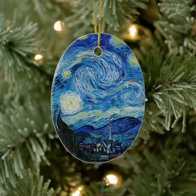 Vincent Van Gogh The Starry Night Keramik Ornament (Baum)