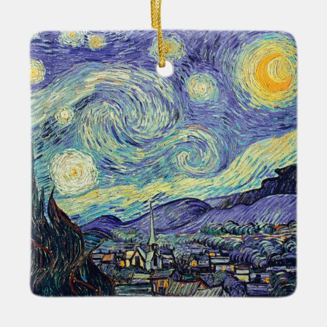 Vincent Van Gogh The Starry Night Keramikornament (Vorderseite)