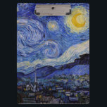 Vincent Van Gogh - The Starry night Klemmbrett<br><div class="desc">The Starry Night / La nuit etoilee - Vincent Van Gogh im Jahr 1889</div>