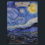 Vincent Van Gogh - The Starry night Klemmbrett<br><div class="desc">The Starry Night / La nuit etoilee - Vincent Van Gogh im Jahr 1889</div>