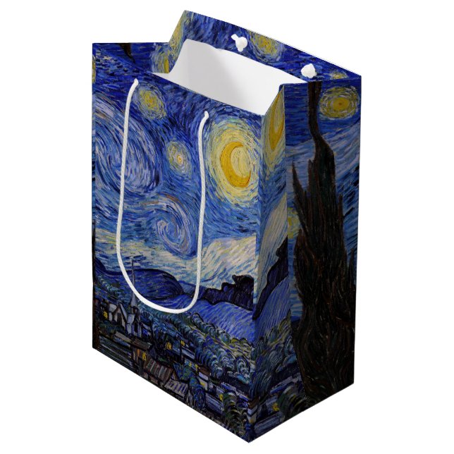 Vincent Van Gogh - The Starry night Mittlere Geschenktüte (Vorderseite Schrägansicht)