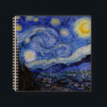 Vincent Van Gogh - The Starry night Notizbuch<br><div class="desc">The Starry Night / La nuit etoilee - Vincent Van Gogh im Jahr 1889</div>