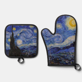 Vincent Van Gogh - The Starry night Ofenhandschuh & Topflappen-Set