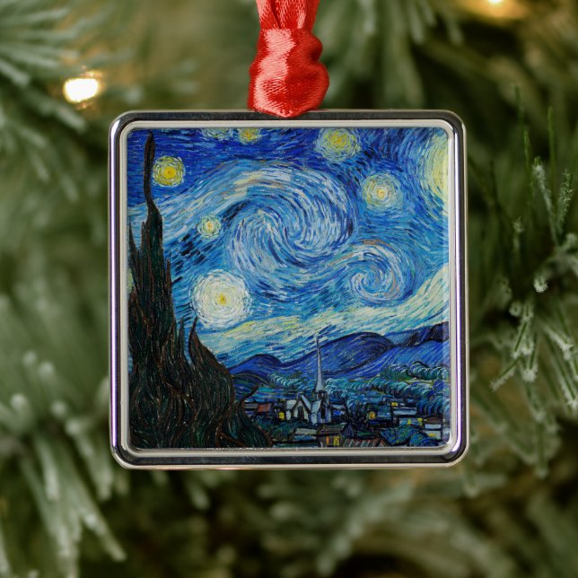 Vincent Van Gogh The Starry Night Ornament Aus Metall (Baum)