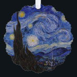 Vincent Van Gogh - The Starry night Ornament Karte<br><div class="desc">The Starry Night / La nuit etoilee - Vincent Van Gogh im Jahr 1889</div>