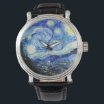 Vincent Van Gogh, The Starry Night painting Armbanduhr<br><div class="desc">The Starry Night (Dutch: De sterrennacht) is an oil-on-canvas painting by the Dutch Post-Impressionist painter Vincent van Gogh. Painted in June 1889.</div>