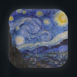 Vincent Van Gogh - The Starry night Pappteller<br><div class="desc">The Starry Night / La nuit etoilee - Vincent Van Gogh im Jahr 1889</div>