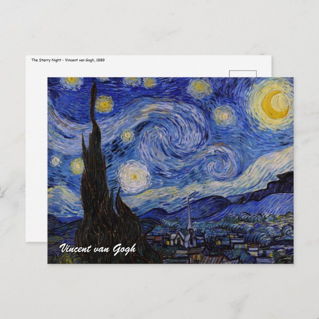 Vincent Van Gogh - The Starry night Postkarte (Vorne/Hinten)