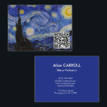 Vincent Van Gogh - The Starry Night - QR-Code Visitenkarte<br><div class="desc">The Starry Night / La nuit etoilee - Vincent Van Gogh im Jahr 1889</div>