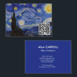 Vincent Van Gogh - The Starry Night - QR-Code Visitenkarte<br><div class="desc">The Starry Night / La nuit etoilee - Vincent Van Gogh im Jahr 1889</div>
