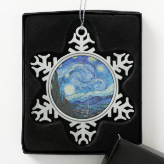 Vincent Van Gogh The Starry Night Schneeflocken Zinn-Ornament