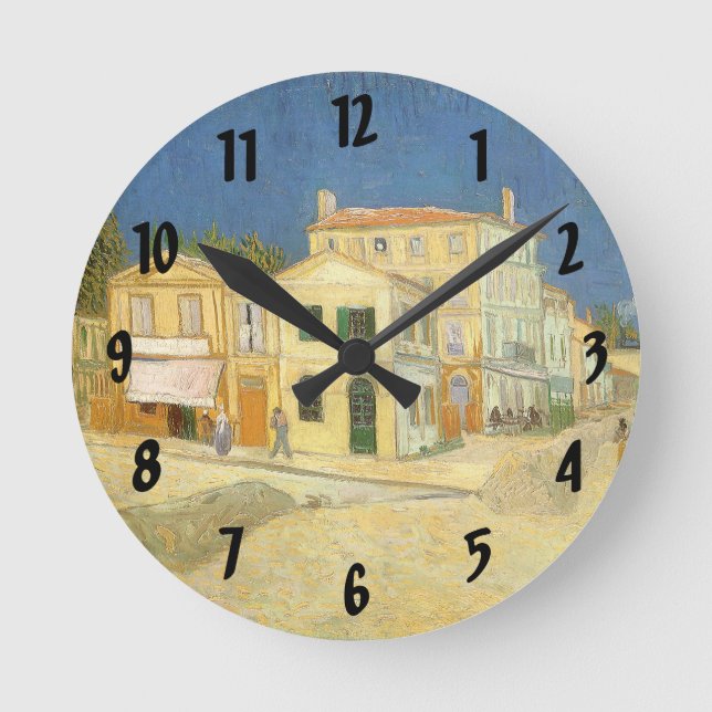 Vincent van Gogh - The Yellow House (The Street) Runde Wanduhr (Vorderseite)