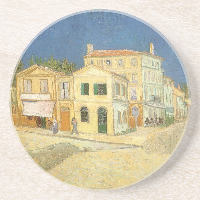 Vincent van Gogh - The Yellow House (The Street) Sandstein Untersetzer (Vorne)