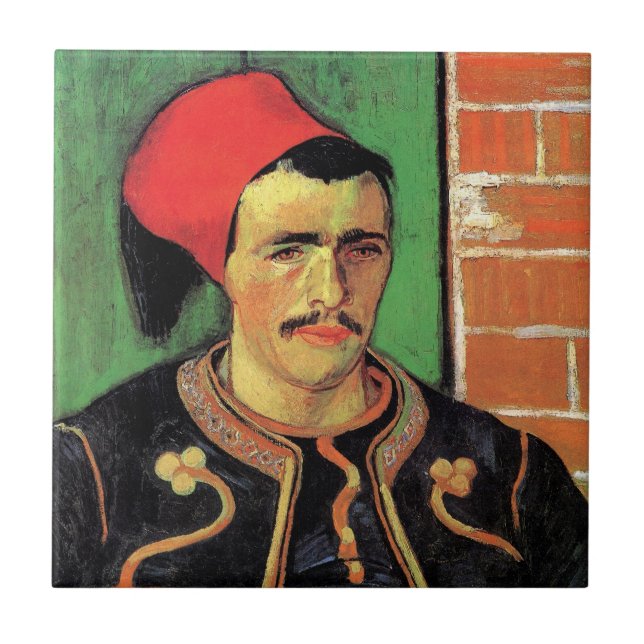 Vincent Van Gogh - The Zouave - Soldier Portrait Fliese (Vorderseite)