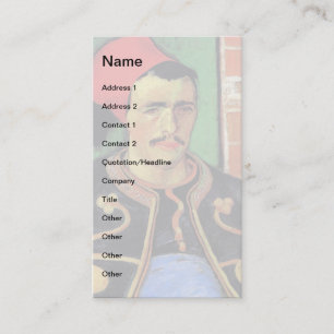 Vincent Van Gogh - The Zouave - Soldier Portrait Visitenkarte
