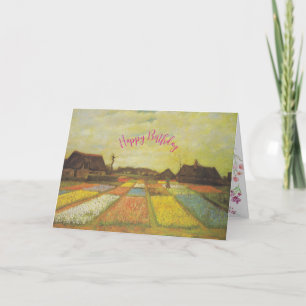 Vincent Van Gogh Tulip Fields Custom Birthday Card Feiertagskarte
