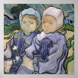 Vincent van Gogh Two Little Girls, 1890 Poster