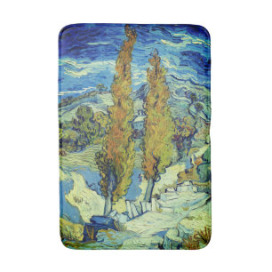 Vincent Van Gogh Two Poplars in Saint-Rémy Badematte
