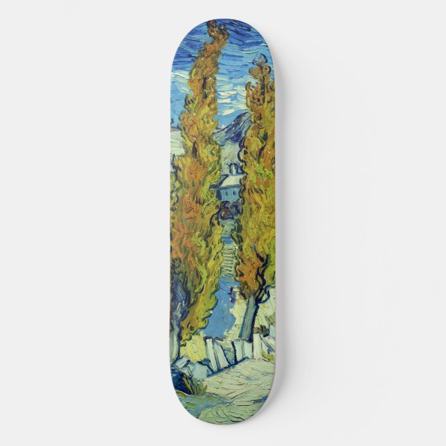 Vincent Van Gogh Two Poplars in Saint-Rémy Skateboard (Vorderseite)