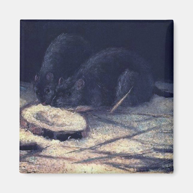Vincent Van Gogh - Two Rats - Rat Lover Fine Art Magnet (Vorne)