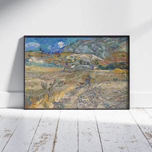 Vincent Van Gogh, umzäuntes Feld mit Bauern Fotodruck