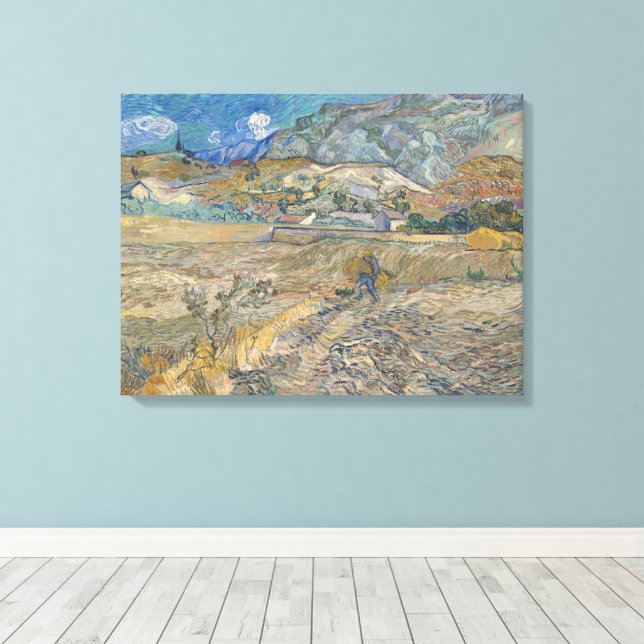 Vincent Van Gogh, umzäuntes Feld mit Bauern Leinwanddruck (Insitu (Holzboden))