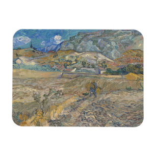 Vincent Van Gogh, umzäuntes Feld mit Bauern Magnet