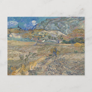 Vincent Van Gogh, umzäuntes Feld mit Bauern Postkarte