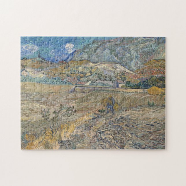 Vincent Van Gogh, umzäuntes Feld mit Bauern Puzzle (Horizontal)