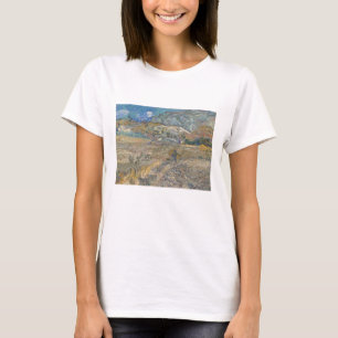 Vincent Van Gogh, umzäuntes Feld mit Bauern T-Shirt