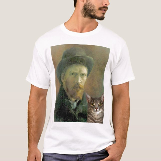 Vincent van Gogh und seine Tabby-Katze T-Shirt (Vorderseite)