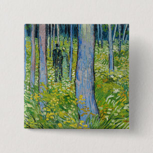 Vincent van Gogh - Unterholz mit zwei Figuren Button